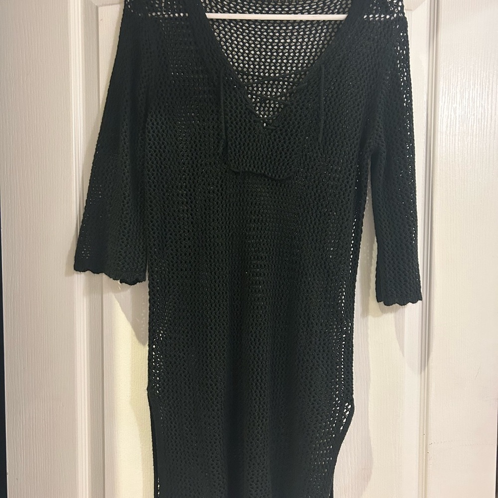 Black Knit Cover-Up Dress